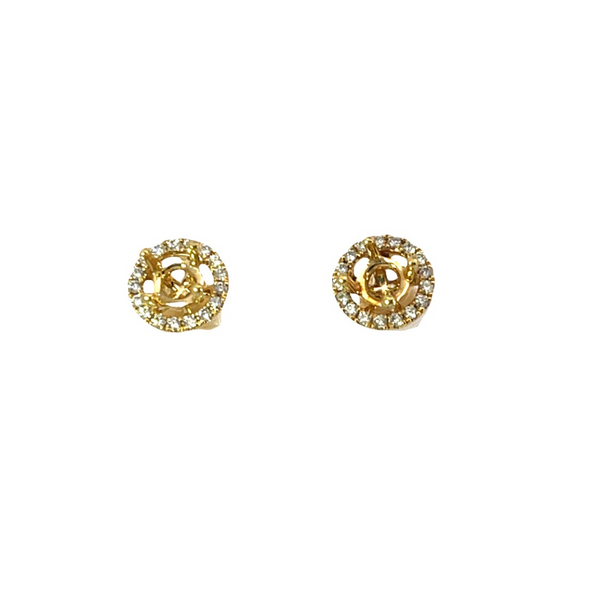 Yellow 18 Karat Gold 0.22 Carats Diamond Jacket & Stud Earrings