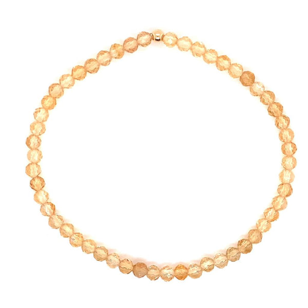 November Birthstone Citrine Bead Bracelet