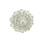 Elegant & Trendy 18K White Gold Milgrain Bezel Set 1.61 Carats Diamond Cluster Ring