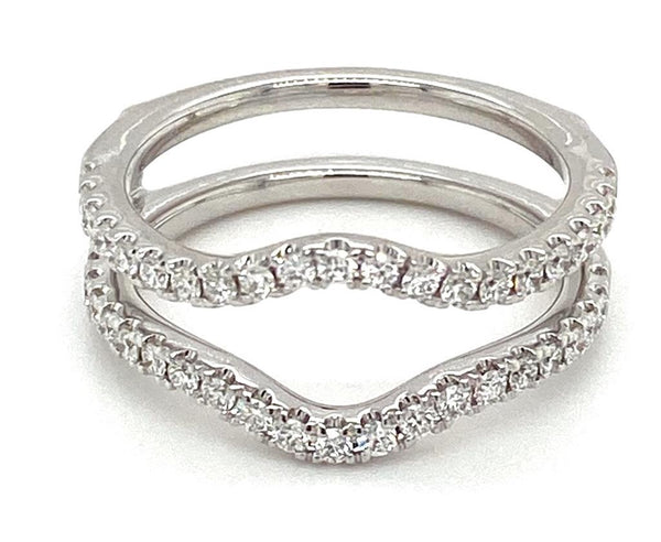 White 14 Karat Gold 0.55 Carats Diamond Engagement Ring Guard