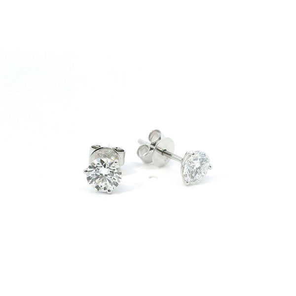 Classic & Contemporary 14K Gold White Lab-Grown 1.08 Carats Diamond Stud Earrings