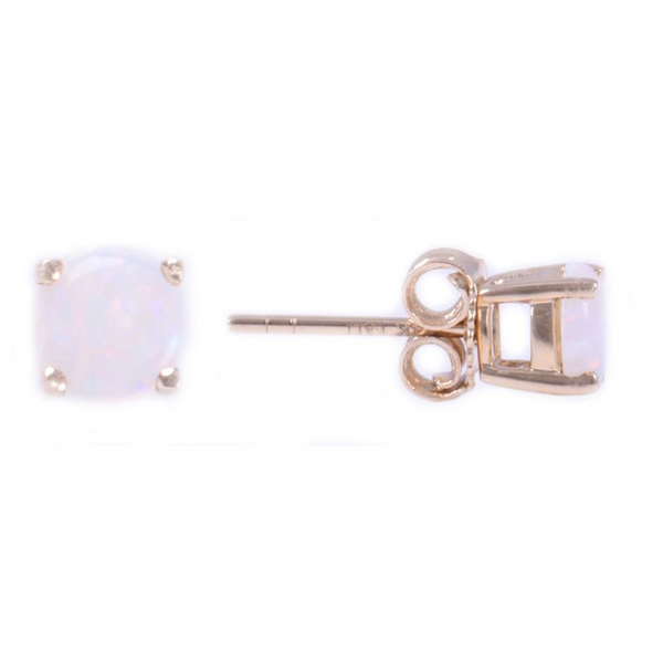 Yellow 14 Karat Gold 0.76 Carats Opals Stud Earrings