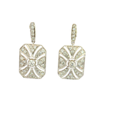 Classic & Contemporary 18K White Gold Vintage Inspired  0.80 Carats Diamond Dangle Earrings