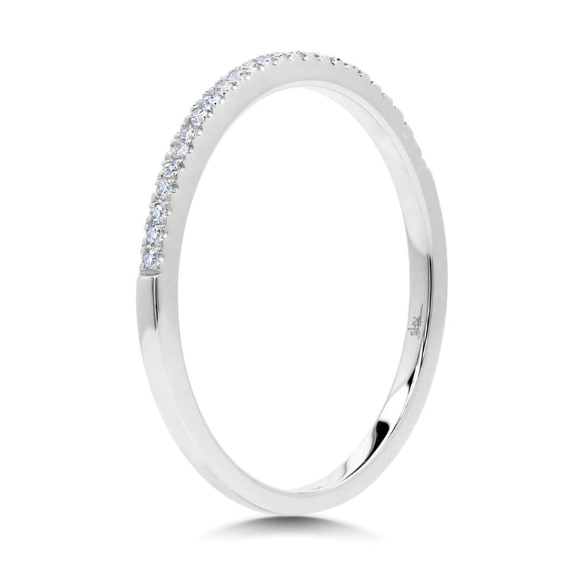 Elegant Diamond Bands 14K Gold White Stackable 0.08 Carats Diamond Anniversary Band