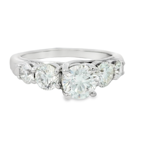 14K Gold White Accented Round Diamonds Engagement Ring - Lab-Grown 1.75 CTW Diamond