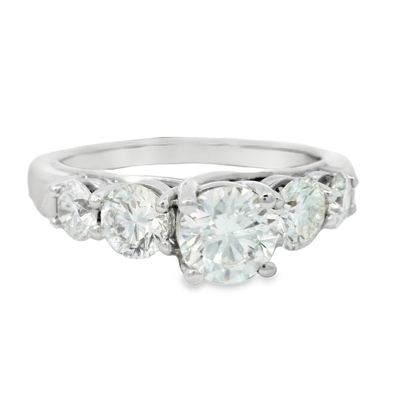 14K Gold White Accented Round Diamonds Engagement Ring - Lab-Grown 1.75 CTW Diamond