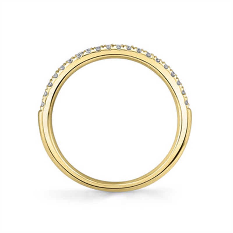 Elegant Diamond Bands 14K Yellow Gold Stackable 0.18 Carats Diamond Stackable Band