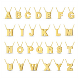 14K Yellow Gold Block Initial "B" Letter Charm Girls Pendant Necklace, 16 Inch