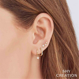 Classic & Contemporary 14K Yellow Gold 0.06 Carats Diamond Star Ear Climbers Earrings