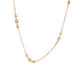 Elegant Diamond Necklaces 18K Rosé Gold 1.32 Carats Diamond Station Necklace - 16.5 Inch