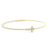 Sophisticated & Timeless Diamond Bracelets 14K Gold Yellow & Titanium Flexible Bangle Bracelet - 0.15 CTW, Size 6.75 Inch