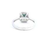 Color Stone Fashion Rings 14K Two-tone White & Yellow 1.07ct Blue Sapphire & 0.32ct Diamond Halo Ring
