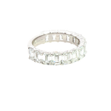 Elegant Diamond Bands 14K White Gold 4.64 Carats Emerald Cut Lab Grown Diamond Anniversary Band