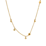 Elegant Diamond Necklaces 18K Yellow Gold Flat Beading & 0.31 Carats Diamond Station Necklace - 36 Inch
