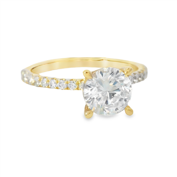 MPJ EXclusive Yellow 14 Karat Gold .28 Carats Diamond Round Engagement Ring