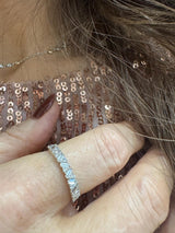 Elegant Diamond Bands 14K Gold White Stackable 0.33 Carats Diamond Anniversary Band