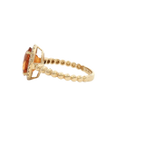Bold & Elegant 14K Gold Yellow Halo Color Stone Oval Citrine & Diamond Fashion Ring - Citrine 2.42 Carats & Diamond 0.15 Carats