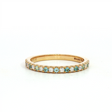 MPJ Exclusive 14K Gold Yellow Stackable December Birthstone Fashion Band- Blue Topaz 0.16 Carats & Diamonds 0.12 Carats