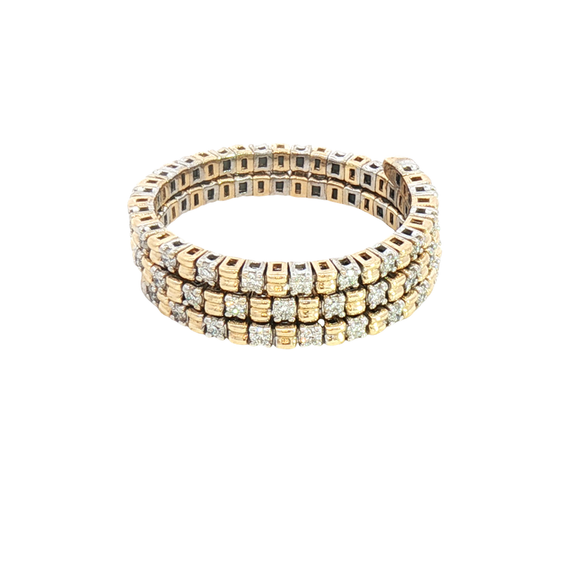 Elegant & Trendy 14K Yellow & White Gold 0.51 Carats Diamond Flexible Bypass Ring