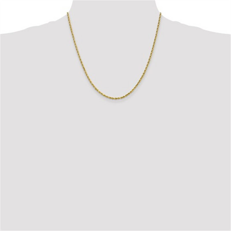 Yellow 10 Karat Gold 20 Inch Rope Chain