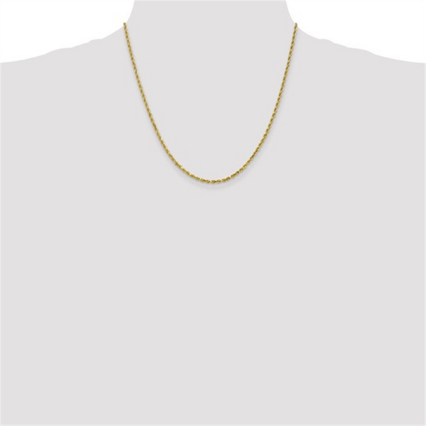 Yellow 10 Karat Gold 20 Inch Rope Chain