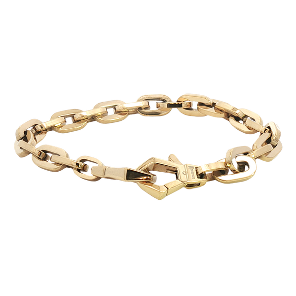 Bold & Stylish Alternative Metal Bracelets Yellow Stainless Steel Link Bracelet, 8 Inch