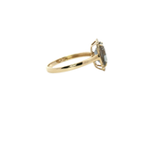 Bold & Elegant 14K Gold Yellow Accented Color Stone Black Spinel Half Halo Fashion Ring - Spinel 1.99 Carats & Diamond 0.09 Carats