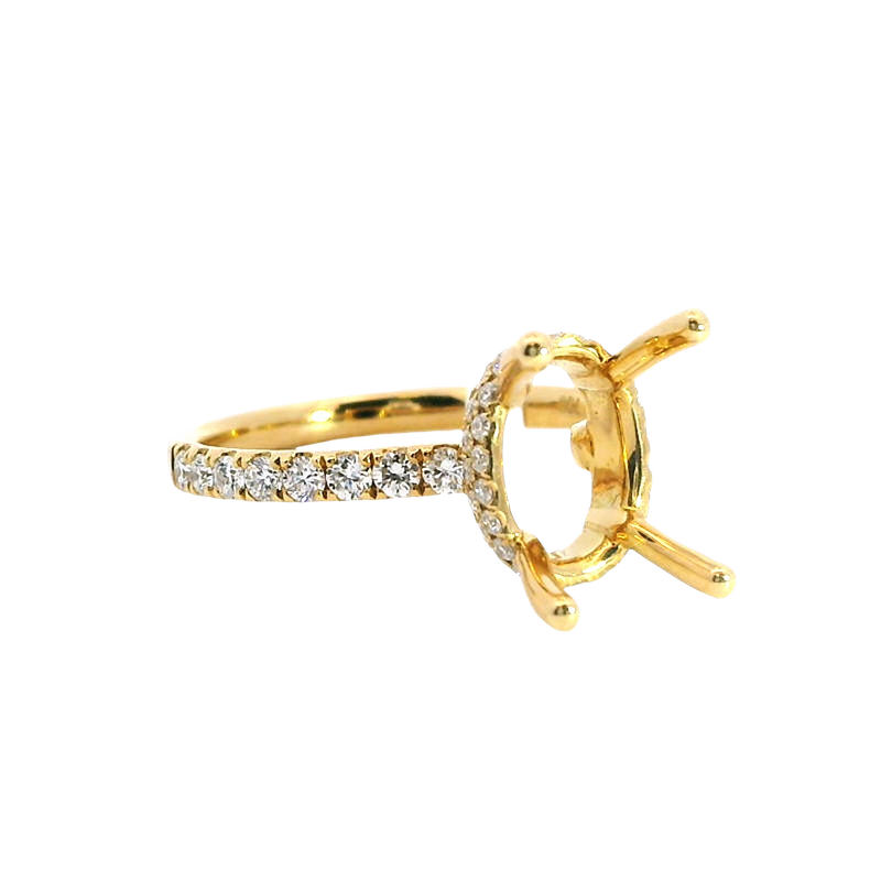 Elegant Diamond Mountings 18K Yellow Gold 3.0 Carat Round Setting -  0.56 Carat Diamonds