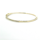 Sophisticated & Timeless Diamond Bracelets 14K Gold Yellow Scatter Shape & Round Diamond Bangle Bracelet - 1.36 CTW, Size 6.75 Inch