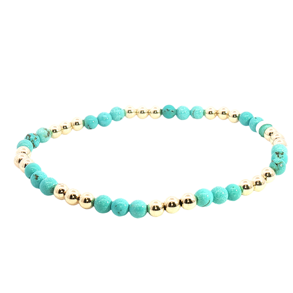 Yellow Gold Filled Bead Bracelet - 7.0 Inch