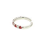 Bold & Elegant 18K White Gold 0.54 Carats Ruby & 0.40 Carats Diamond Stackable Color Stone Fashion Ring