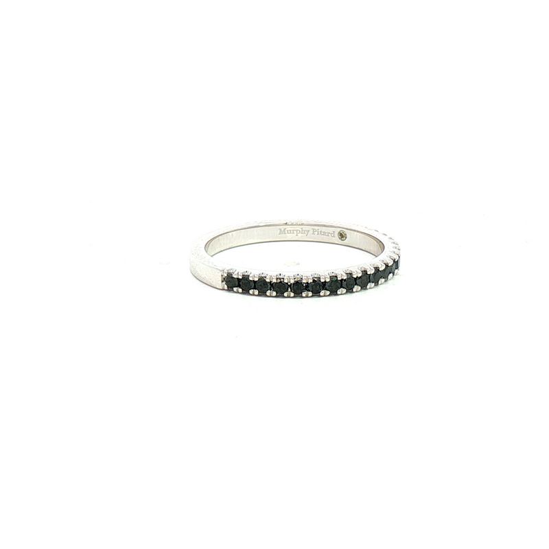 MPJ Exclusive Elegant & Trendy 14K Gold White 0.29 Carats Black Diamond Stackable Fashion Band