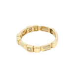 Elegant & Trendy 14K Yellow Gold 0.13 Carats Diamond Geometric Ring