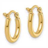 Elegant Precious Metal Earrings 10K Gold Yellow 2x12mm Huggie Polished Earrings
