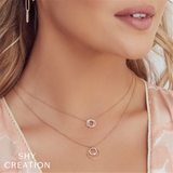 Elegant Diamond Necklaces 14K White Gold 0.07 Carats Diamond Double Knot Necklace - 18 Inch