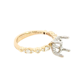 Elegant Diamond Mountings 14K Yellow & White Gold 0.38 Carats Diamond Semi Mount Ring