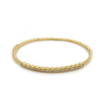 Sophisticated & Timeless Diamond Bracelets 18K Yellow Gold 0.61 Carats Diamond Beaded Bangle Bracelet - 7.5 Inch