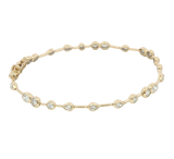 Sophisticated & Timeless Diamond Bracelets 14K Yellow Gold Bezel Set, Pear, Oval & Round Cut 1.65 Carats Diamond Bracelet - 7 Inch