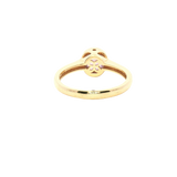 Bold & Elegant 18K Gold Yellow Accented Color Stone Fashion Bezel Ring - Unheated Purple-Pink Sapphire 1.04 Carats & Diamond 0.19 Carats