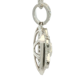 Elegant Diamond Necklaces & Pendants 18K White Gold Square Cushion 0.72 Carats Diamond Cluster Pendant