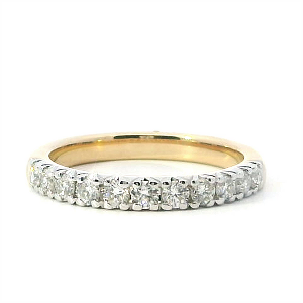 Elegant Diamond Bands 10K Gold Yellow Stackable 1/2 Carats Diamond Anniversary Band