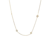 Elegant Diamond Necklaces 14K Gold Yellow 1.00 Carats Diamond Station Necklace - 18 Inch