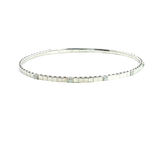 Sophisticated & Timeless Diamond Bracelets 14K Gold White & Titanium Round DiamondFlexible Bangle Bracelet - 0.17 CTW, Size 6.75 Inch