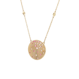 Vibrant Colored Stone Necklaces 14K Yellow Gold 1.16 Carats Pink Sapphire & 0.11 Carats Diamond Necklace, 18 Inch