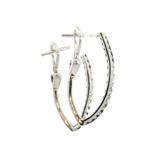 Classic & Contemporary 14K White Gold 0.55 Carats Black & White Diamond Medium Ellipse Hoop Earrings