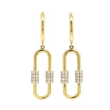 Classic & Contemporary 18K Yellow Gold 0.79 Carats Diamond Dangle Earrings