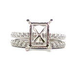 White 18 Karat Gold 0.69 Carats Diamond Halo Semi-Mount Engagement Ring