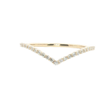 Elegant Diamond Bands 14K Gold Yellow Contoured 1/5 Carats Diamond Anniversary Band