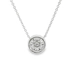 Elegant Diamond Necklaces 18K White Gold Baguette & Round Cut 0.50 Carats Diamond Circle Necklace - 18 Inch