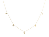 Elegant Diamond Necklaces 18K Gold Yellow 0.51 Carats Diamond Fringe Station Necklace - 18 Inch